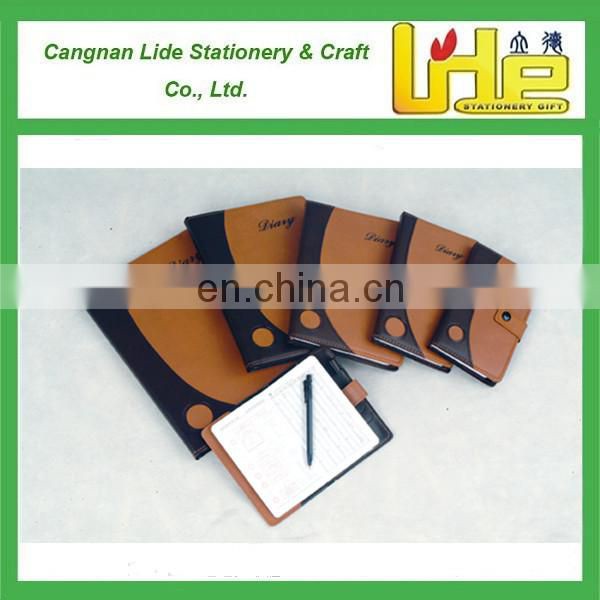 Promotional gift custom A5 hard cover pu leather diary notebook