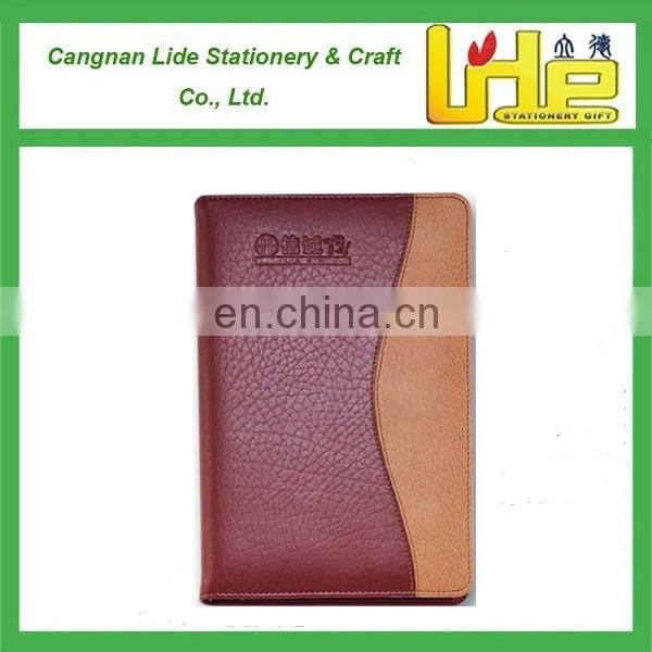 Promotional gift custom A5 hard cover pu leather diary notebook