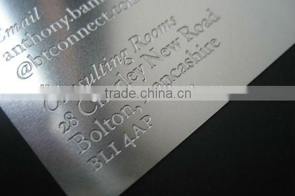 fashion stainless steel etching engraving business cards