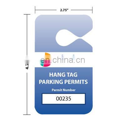 Hanging permit card for car parking