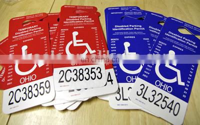 Hanging permit card for car parking