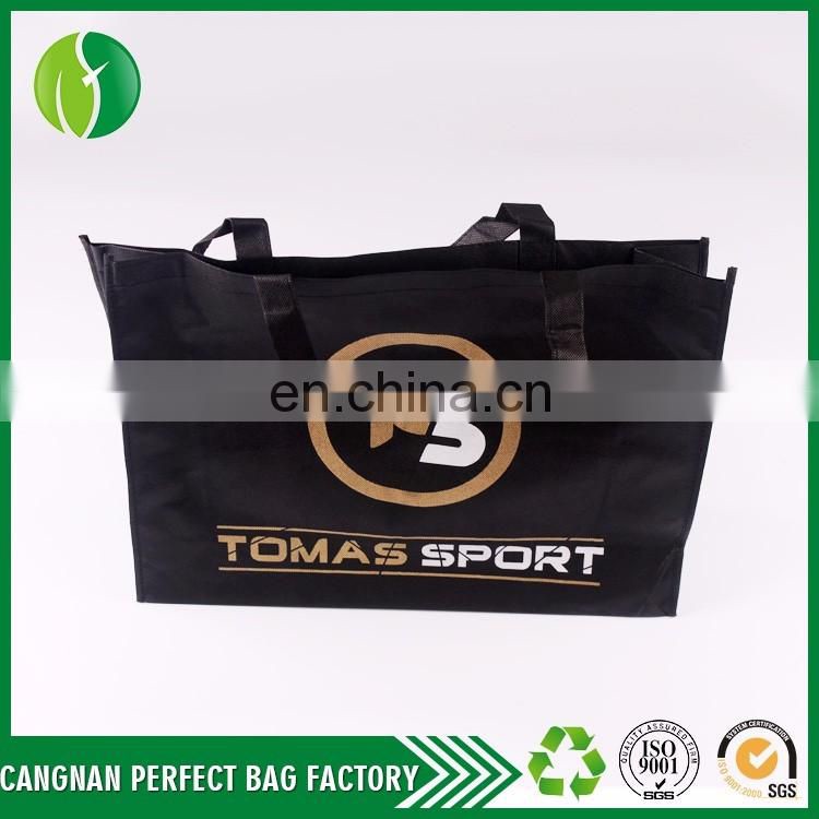 Top quality Eye-catching Black Bulk cheap nonwoven custom utility tote bag