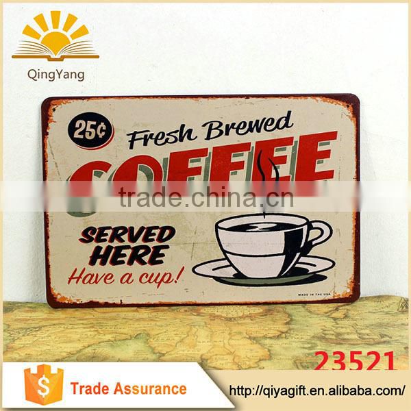 Customized decorative use embossing beer tin metal signs
