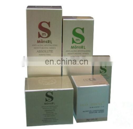 Rectangle pressure-sensitive makeup packing & gold laminated paper box