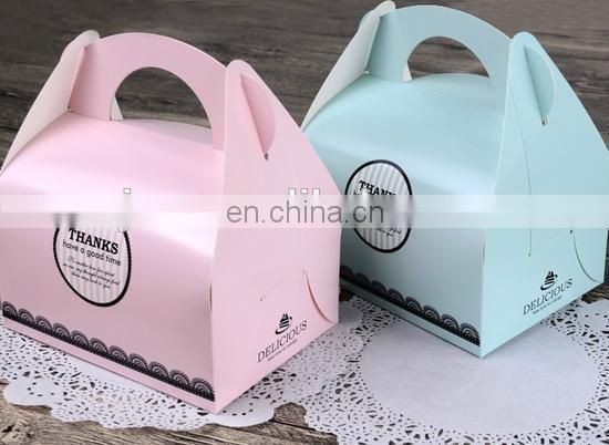 2015 custom folding 300gsm paperboard & paper cake box for wedding