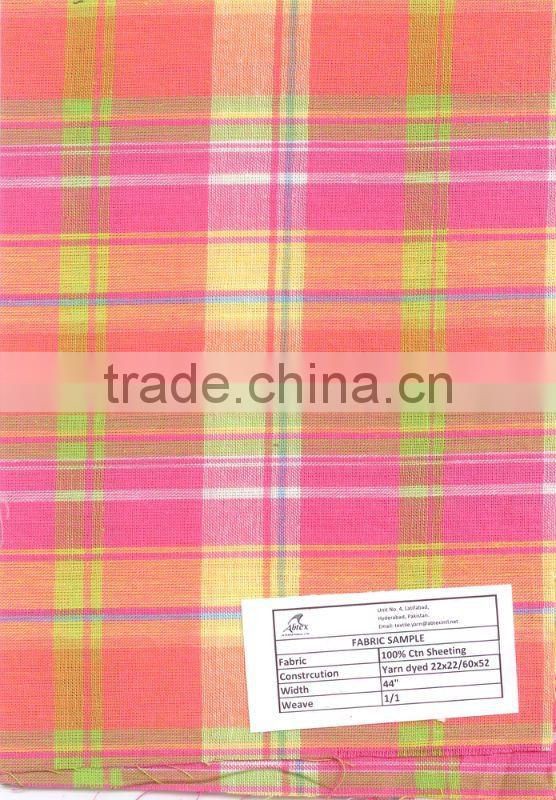 High Quality Yarn Dyed Plaid Fabric 100% Cotton Fabric