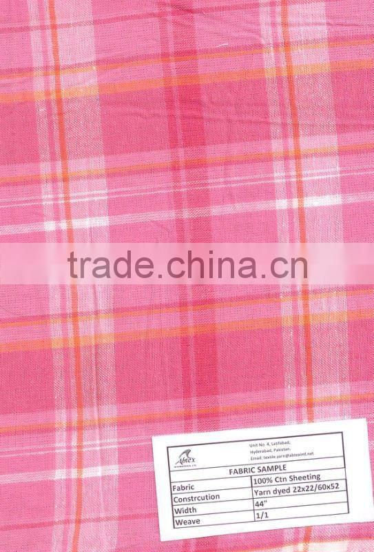 High Quality Yarn Dyed Plaid Fabric 100% Cotton Fabric