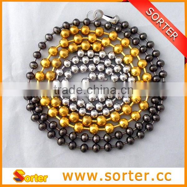 Manufacturer For Nickel Stainless steel Steel Brass Metal Beaded Ball Chain For Wholesale