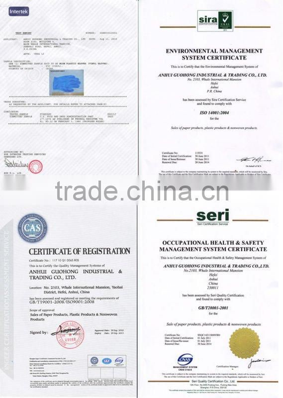 Powder free vinyl glove Latex free white, blue