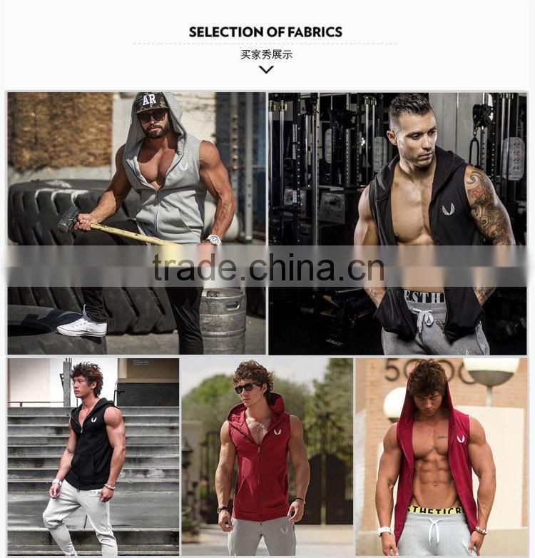 2016 Summer Men Sleeveless Hoodie Jacket