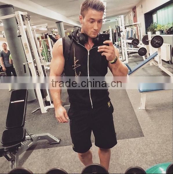 Wholesale Mens Cotton Sleeveless Zipper Hoodies