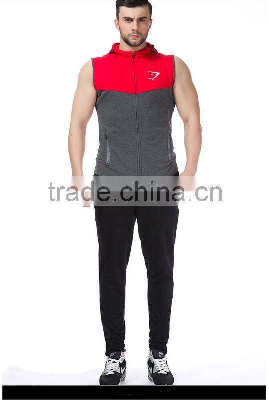 Superman Gym Singlets Mens Tank Tops Shirt Sleeveless Zipper Hoodies