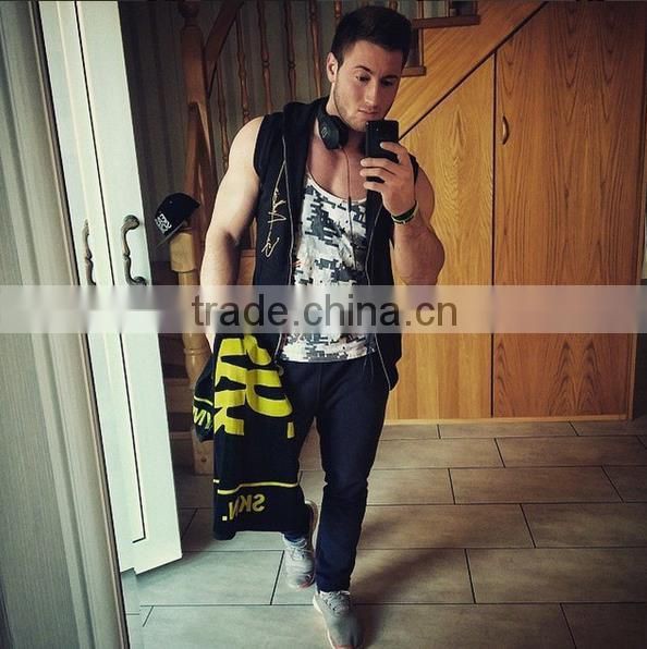 Wholesale Mens Cotton Sleeveless Zipper Hoodies