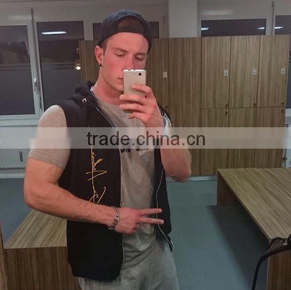 Wholesale Mens Cotton Sleeveless Zipper Hoodies