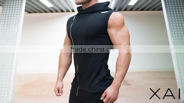 2016 Summer Men Blank Sleeveless Hoodies