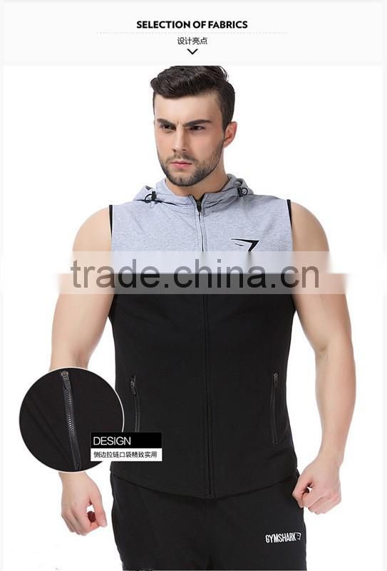 Superman Gym Singlets Mens Tank Tops Shirt Sleeveless Zipper Hoodies