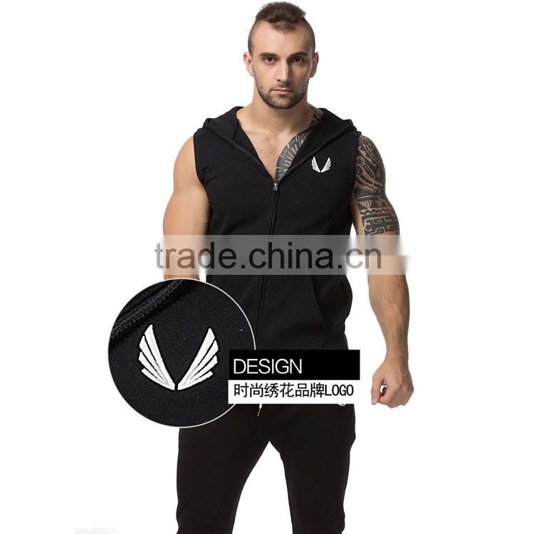 2016 Summer Men Sleeveless Hoodie Jacket