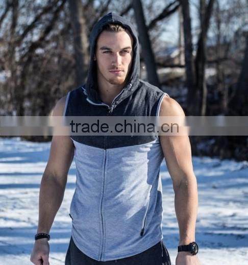 Superman Gym Singlets Mens Tank Tops Shirt Sleeveless Zipper Hoodies