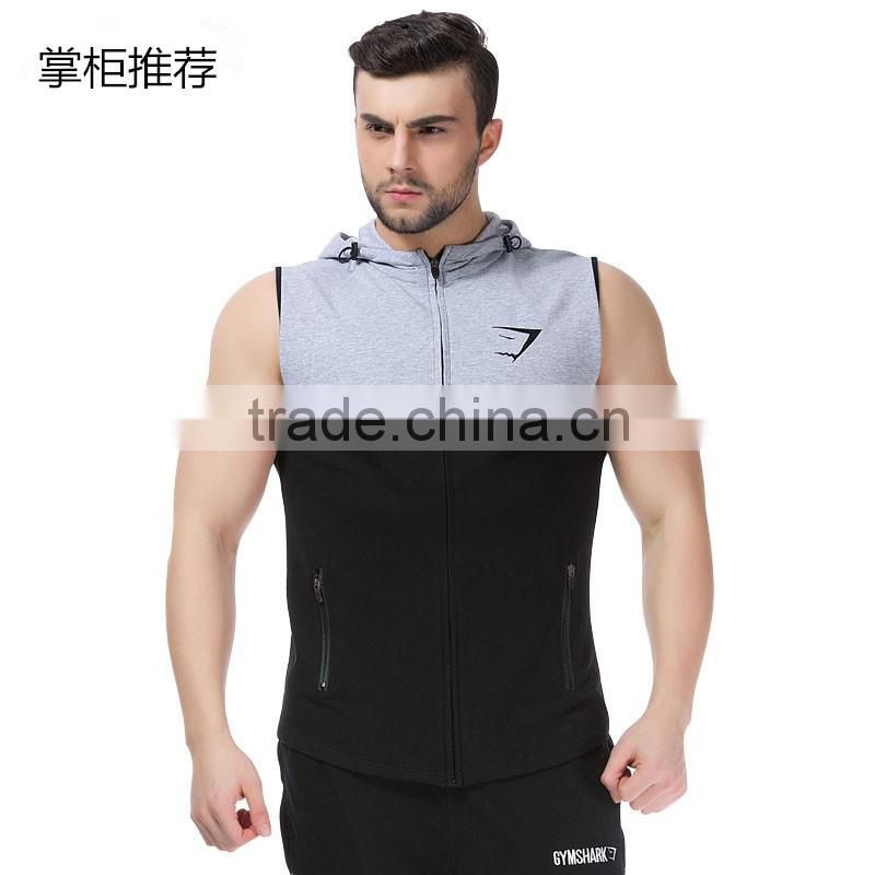 Superman Gym Singlets Mens Tank Tops Shirt Sleeveless Zipper Hoodies