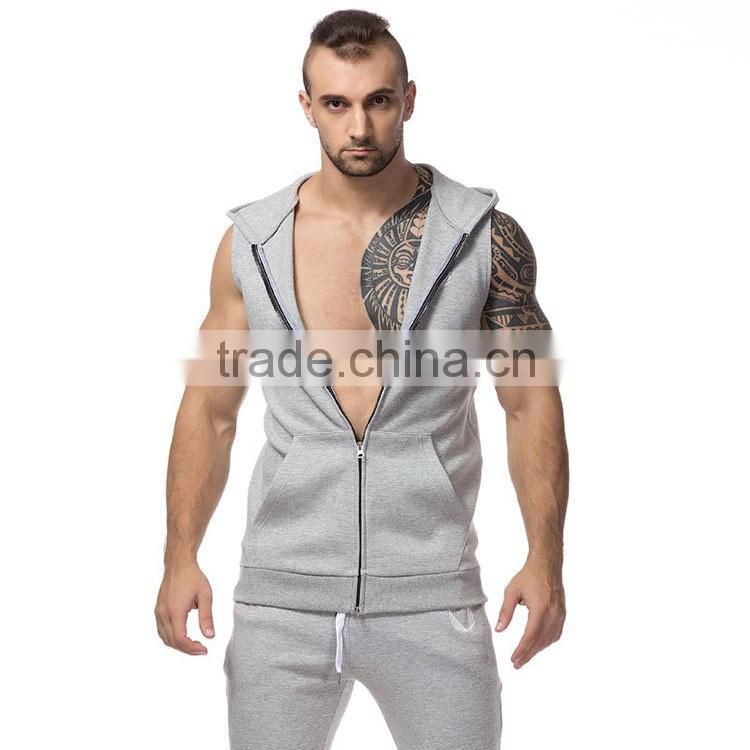2016 Summer Men Sleeveless Hoodie Jacket