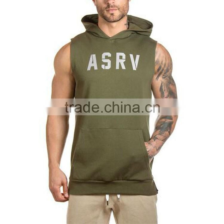 Wholesale Mens Cotton Sleeveless Pullover Gym Hoodies