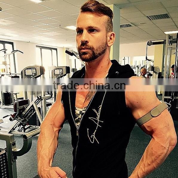 Wholesale Mens Cotton Sleeveless Zipper Hoodies