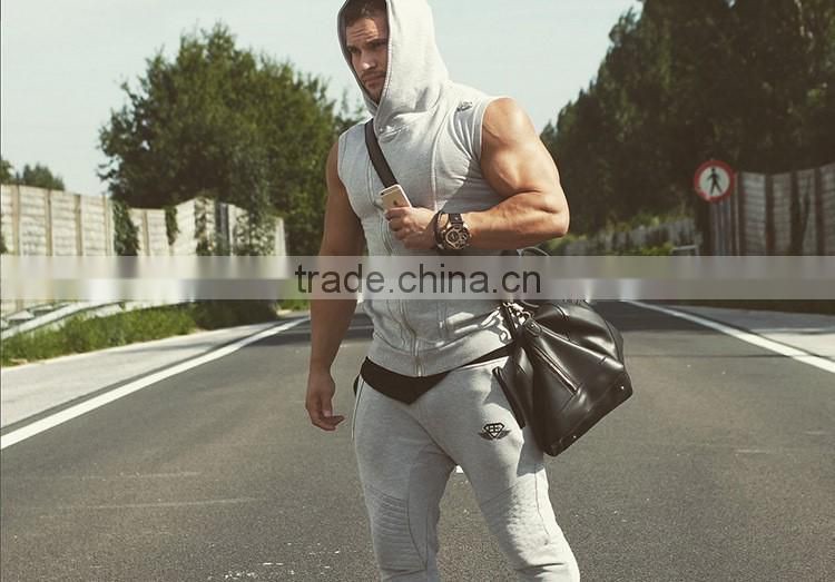 2016 Summer Men Blank Sleeveless Hoodies