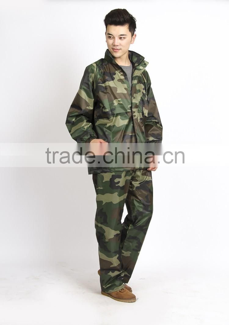 camouflage military raincoat for custom in jacket and pants durable oxford polyester army raincoat