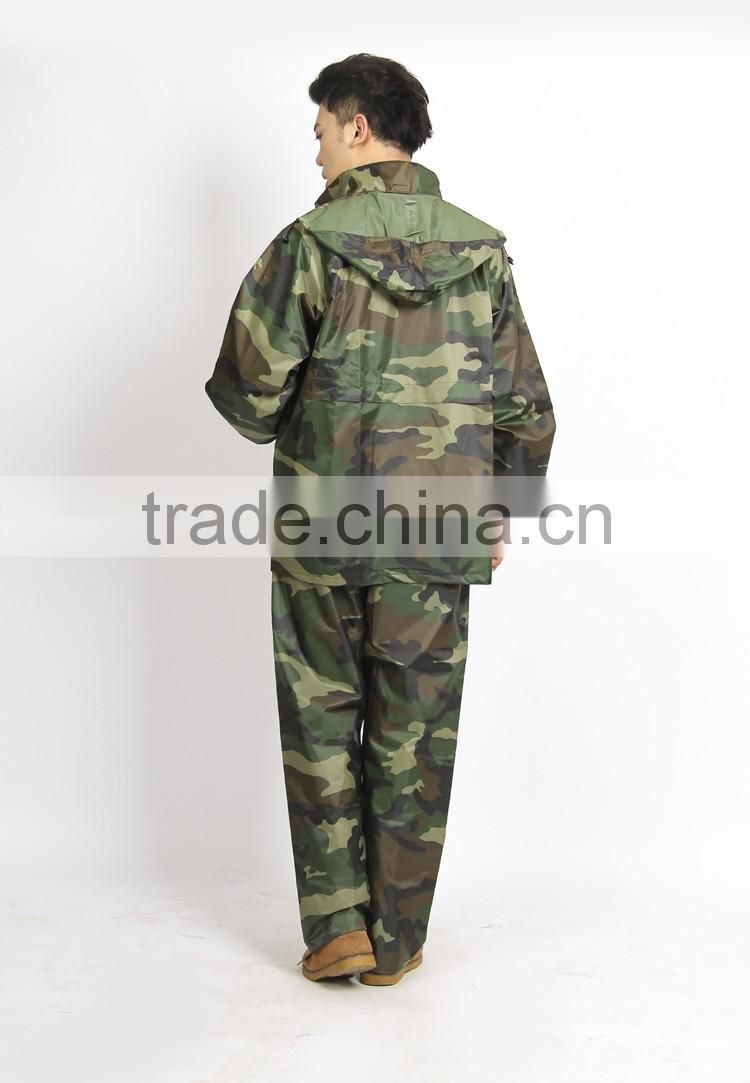 camouflage military raincoat for custom in jacket and pants durable oxford polyester army raincoat