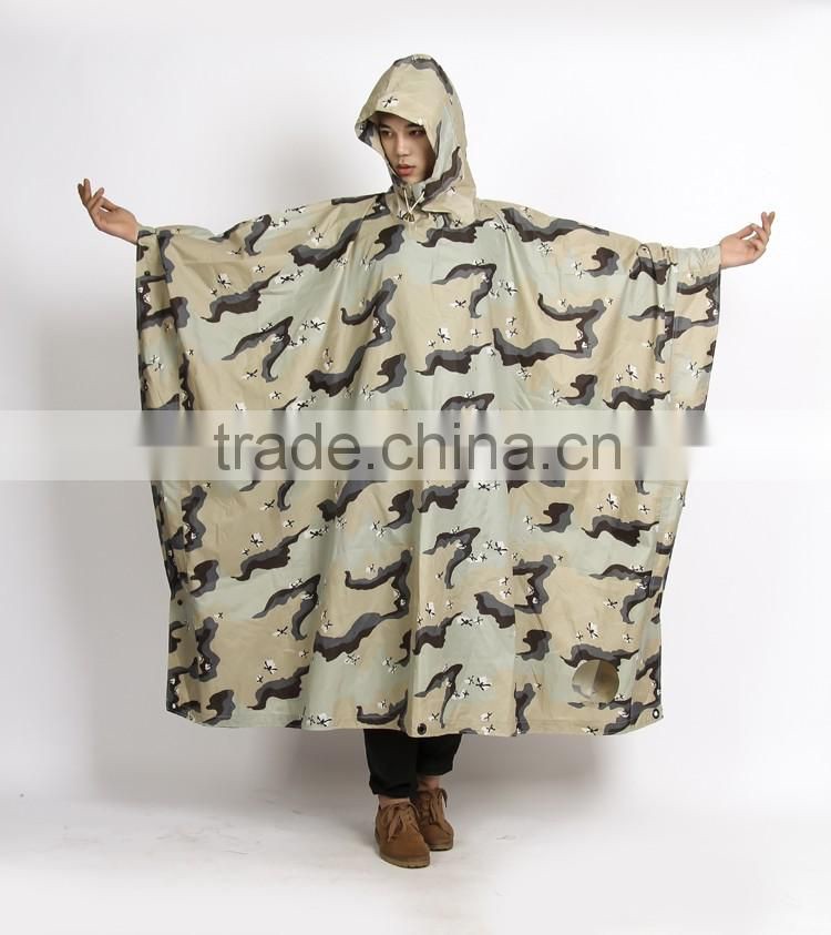 OEM Oxford camouflage military raincoat military rain coat
