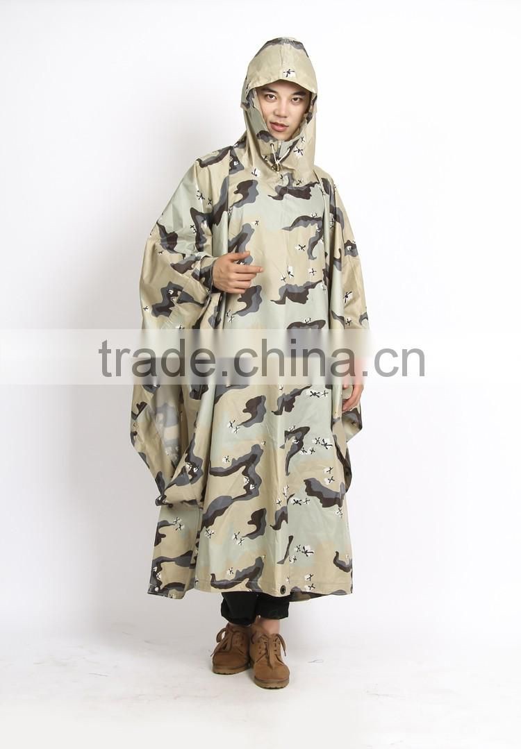 OEM Oxford camouflage military raincoat military rain coat