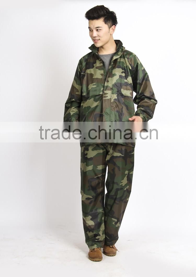 camouflage military raincoat for custom in jacket and pants durable oxford polyester army raincoat