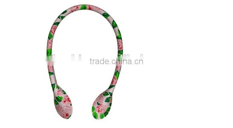 The high quality fashion floral printing leather bag handles