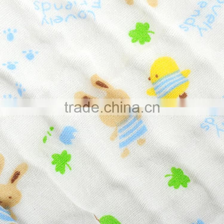 100% cotton double layers hot sale custom print muslin baby blanket