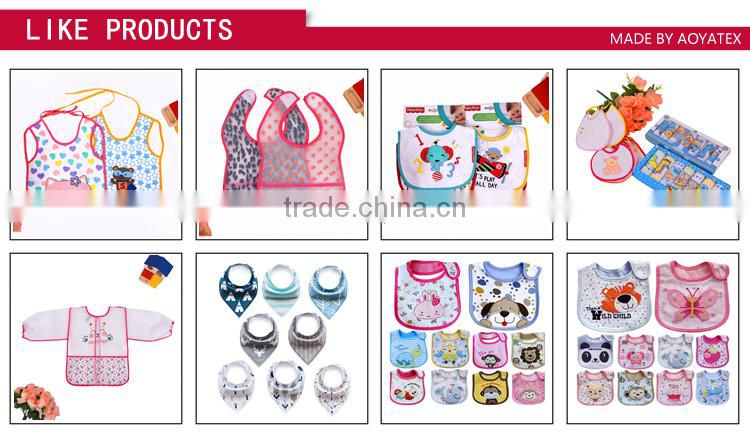 Safe and soft embroidered baby bibs cotton wholesale baby drool bibs