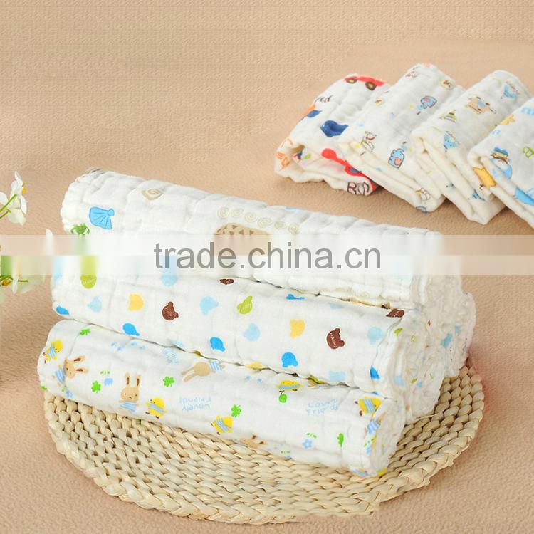 100% cotton double layers hot sale custom print muslin baby blanket