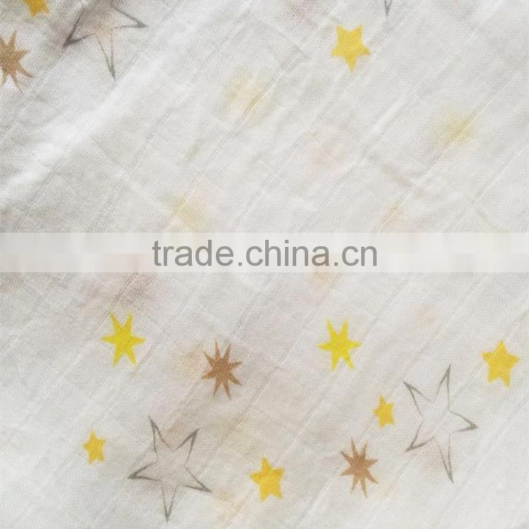 infant 100% organic cotton new design printed muslin baby swaddle blanket