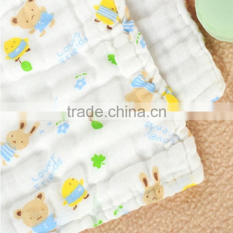 100% cotton double layers hot sale custom print muslin baby blanket