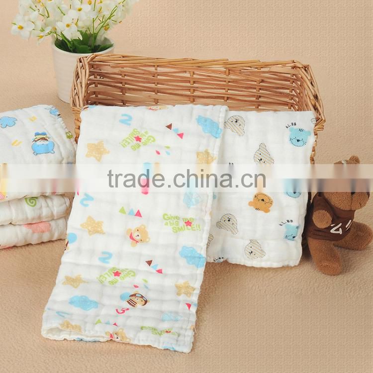 100% cotton double layers hot sale custom print muslin baby blanket