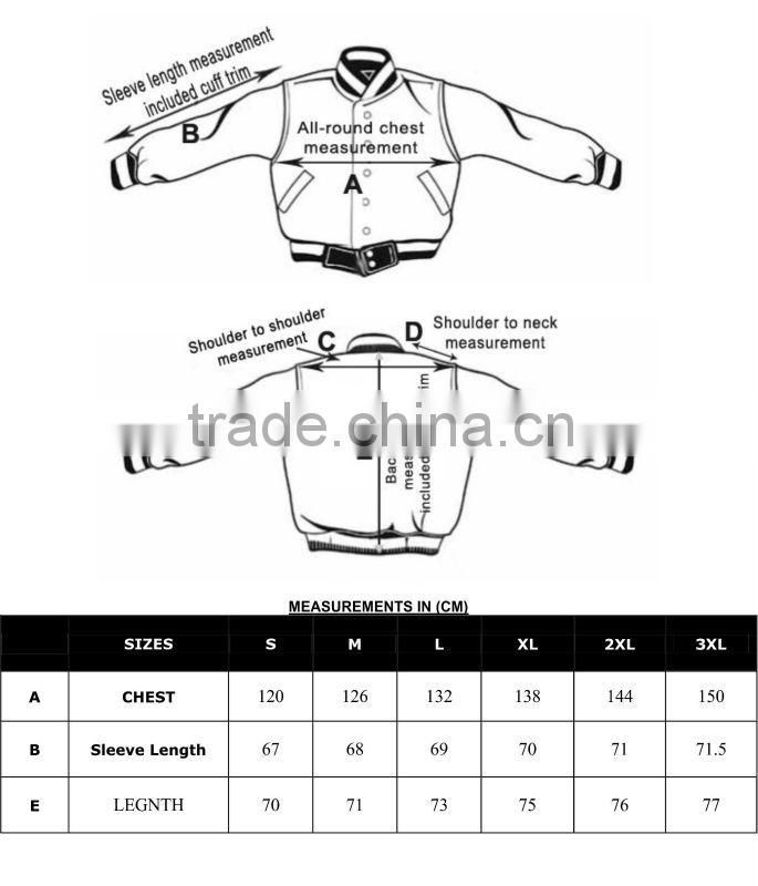 Custom latest 2015 Black and Yallow Design High Quality Cotton Fleece Varsity Jacket / College Jacket / Letterman Jacket