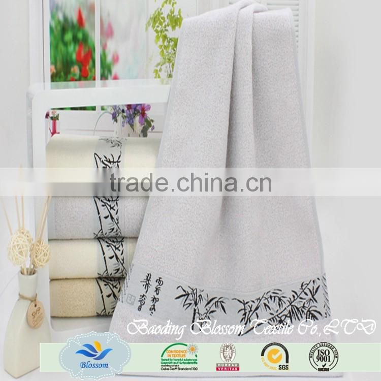 2016 hot sale printed soft touch water absorbing bamboo face towels