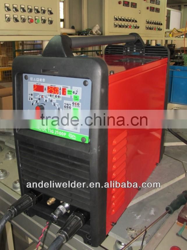 CE Intelligent Full Digital Contro IGBT Single Phase 220volt Platic Panel AC DC Inverter TIG Welding Machines TIG-2500P