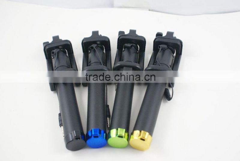 Luxury Black Wired Selfie Stick Monopod for Iphone samsung Android IOS