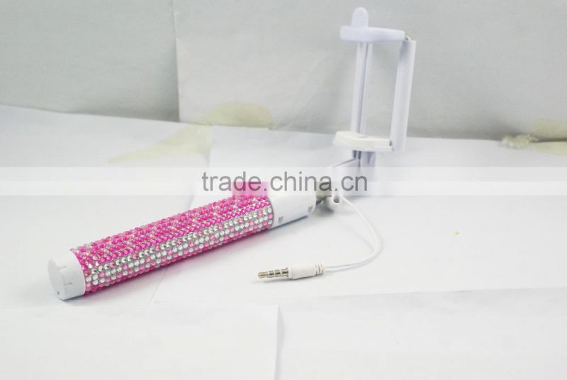 Portable High Quality Bling Selfie Stick, Customize Selfie Stick Private Label for Cell Phone