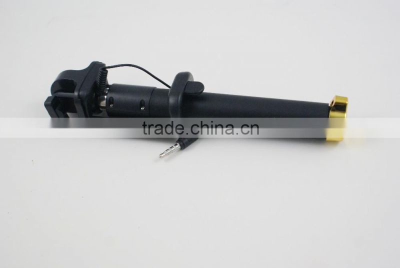 Luxury Black Wired Selfie Stick Monopod for Iphone samsung Android IOS