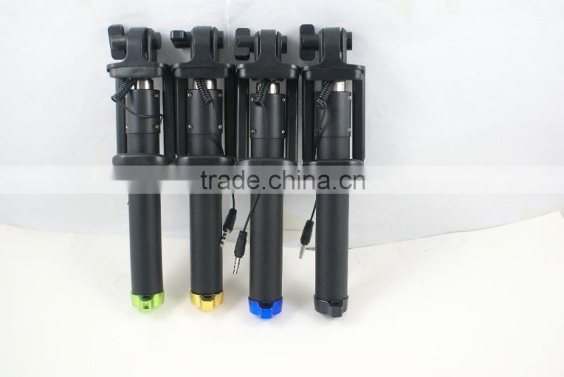 Luxury Black Wired Selfie Stick Monopod for Iphone samsung Android IOS
