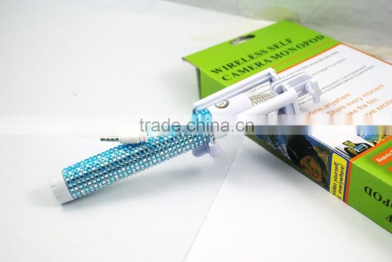 Portable High Quality Bling Selfie Stick, Customize Selfie Stick Private Label for Cell Phone