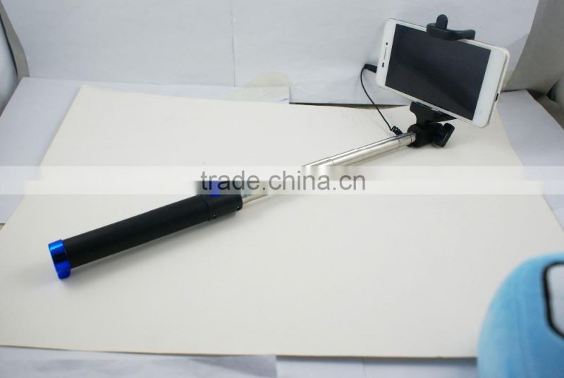 Luxury Black Wired Selfie Stick Monopod for Iphone samsung Android IOS