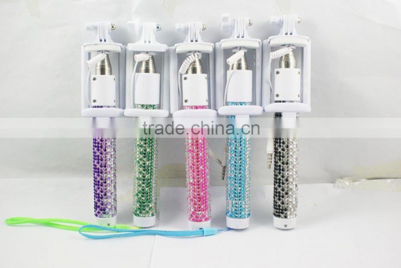 Portable High Quality Bling Selfie Stick, Customize Selfie Stick Private Label for Cell Phone