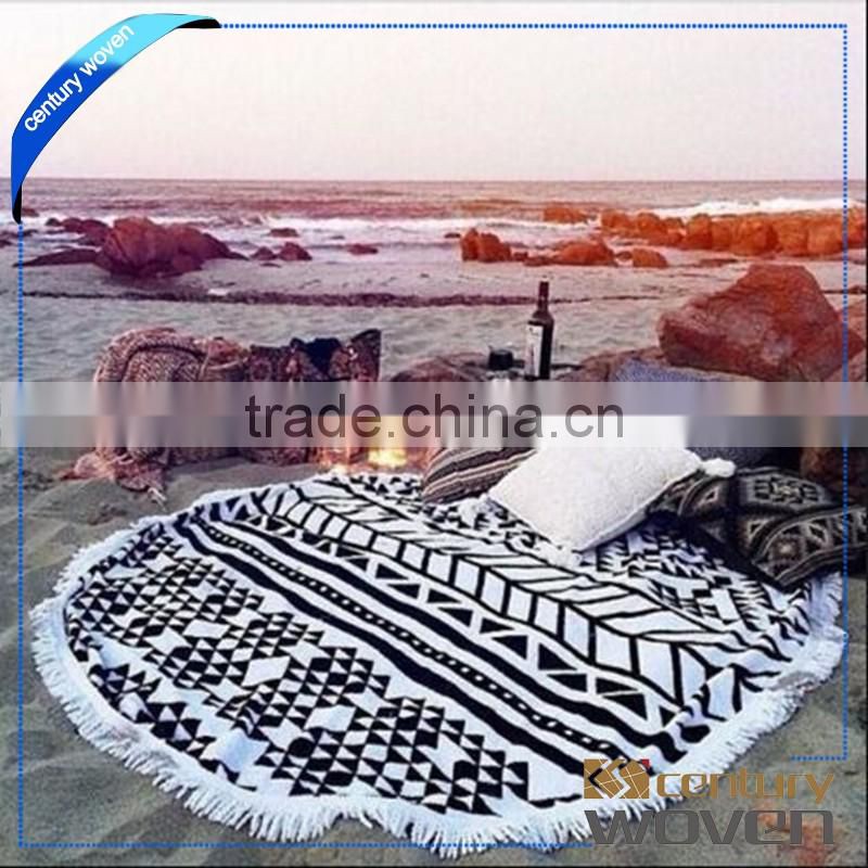 100% Cotton velour reactive printed round towel beach